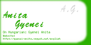 anita gyenei business card